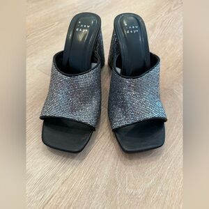 A New Day Women's Glittering Black Mules